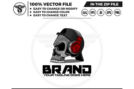 skull headset logo