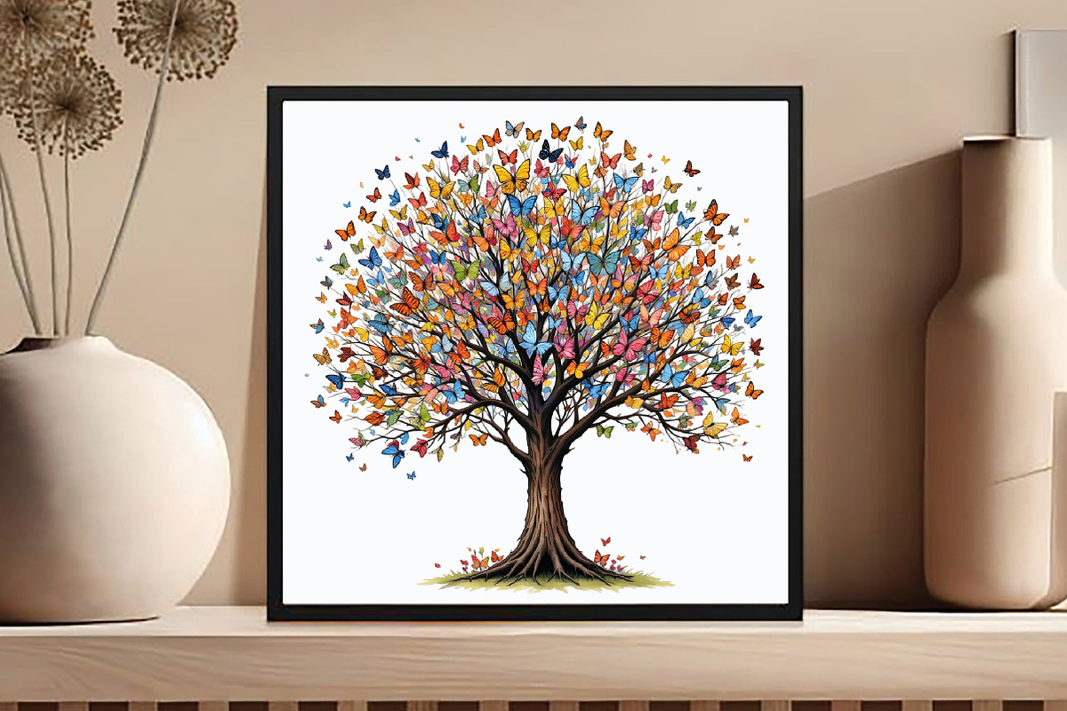 Flower Tree with Birds Butterflies, an Illustration by DreamCafeArt (Photo 6 of 7)