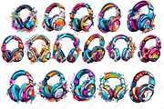 Colorful Digital Art Headphones, an Object Graphic by DreamerStarCo (Thumbnail 2 of 4)