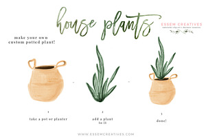 Watercolor House Plant Clip Art