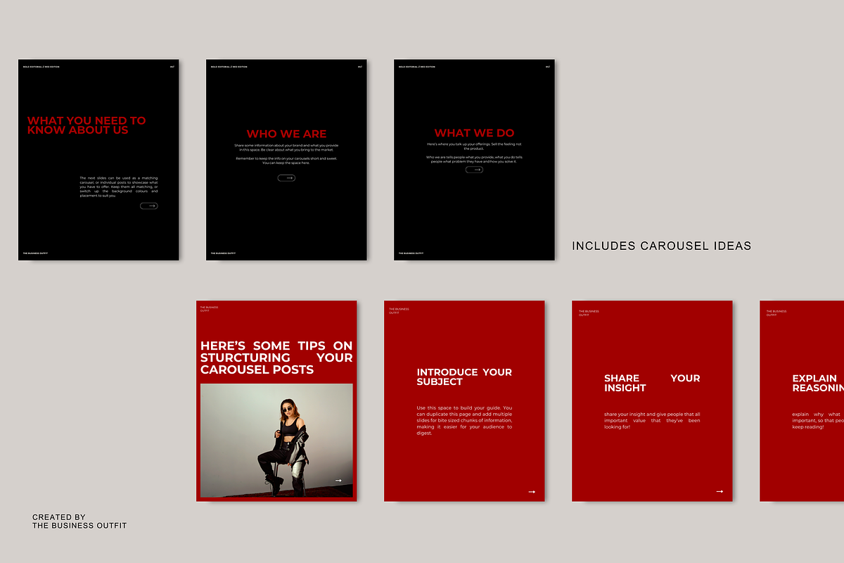 CANVA Bold Red Insta Posts & Stories, a Social Media Template by thebusinessoutfit (Photo 16 of 28)