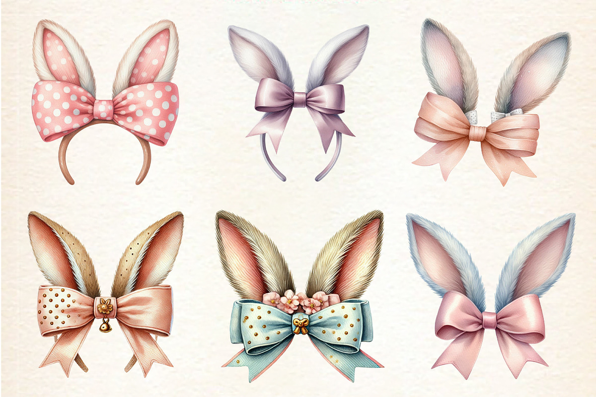 Easter Bunny Ear Coquette Bow Clipar, an Illustration by DreamArtGraphic (Photo 2 of 4)