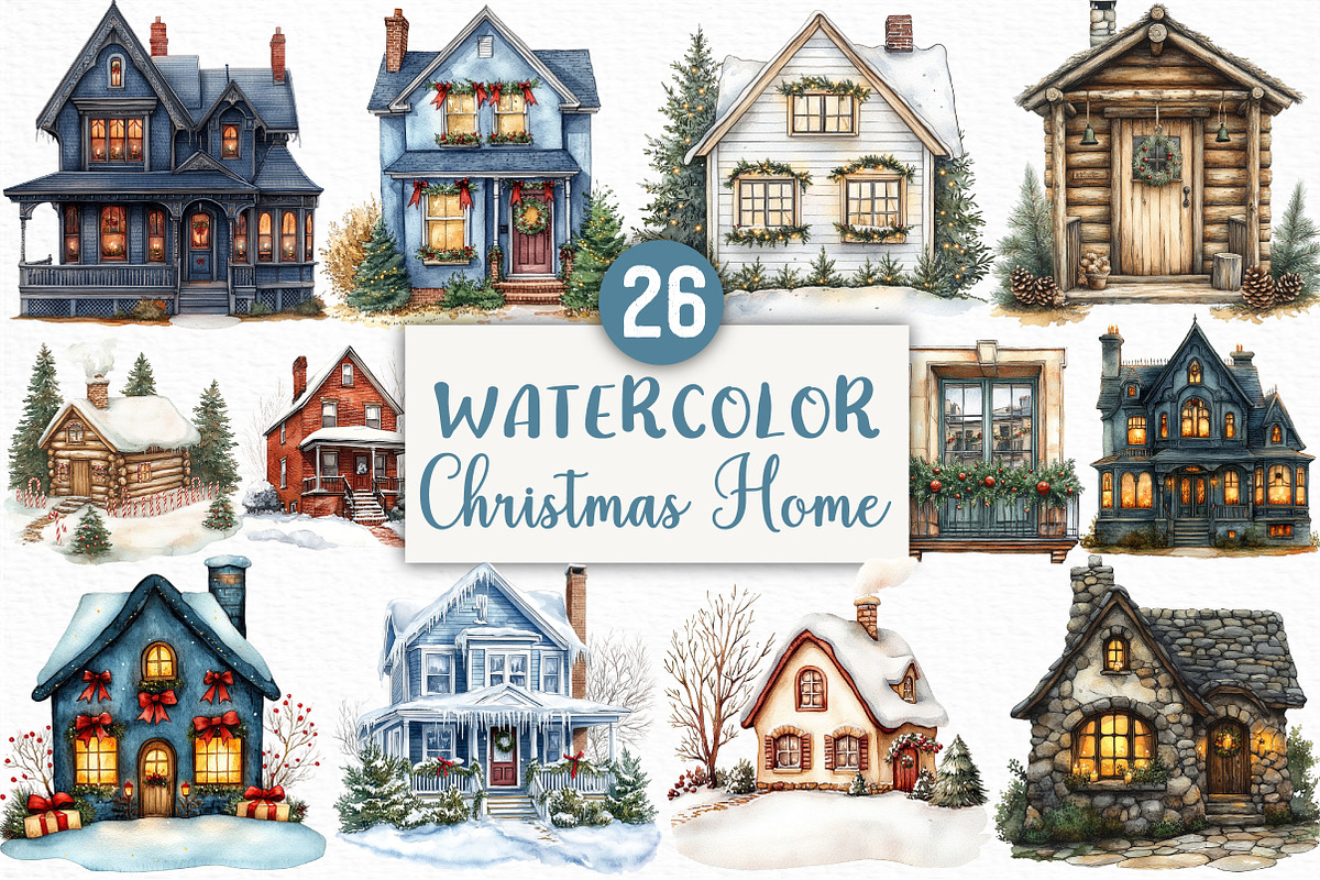 Christmas Home Clipart Bundle, an Illustration by Craft Nest (Photo 1 of 6)