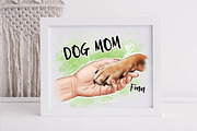 Mom dog clipart, hand and dog's paw, a Person Illustration by Elenbushe (Thumbnail 3 of 4)