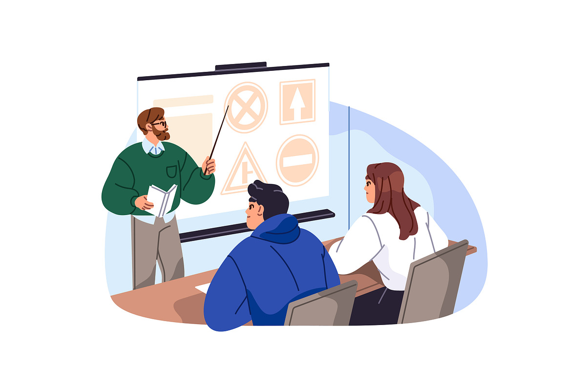 Education in driving school set, a Transportation Illustration by PaperTrident (Photo 7 of 7)