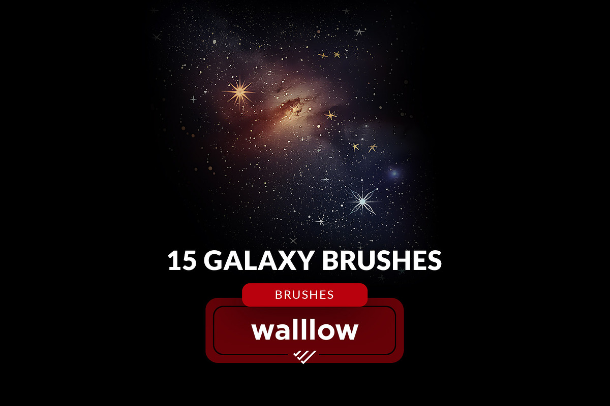 Galaxy night sky photoshop brushes, a Brush Add-On by Walllow Creatives (Photo 3 of 3)