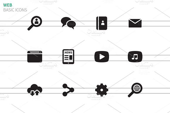 Web Icons On White