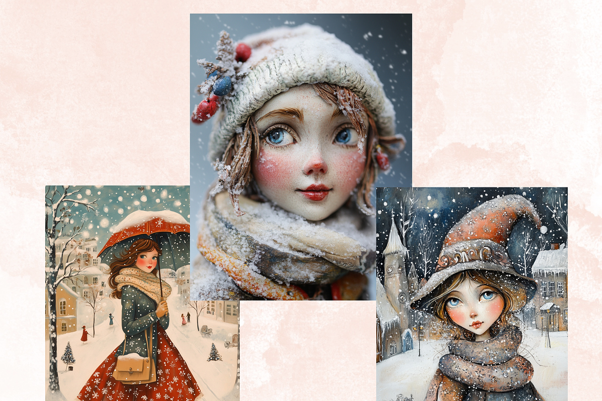 Whimsy Snowy Day Collage Paper Kit