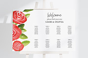 Red Rose Floral Seating Chart, a Stationery Template by Beyond Muse (Thumbnail 3 of 3)