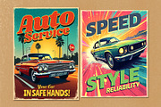 Retro Car Print Set, a Poster Template by Black Cat Studio (Thumbnail 4 of 7)