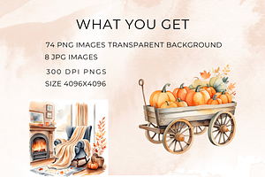 Watercolor Autumn Clipart Set