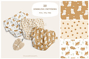 Floral kittens - clipart & patterns, an Animal Illustration by polikarpovaart (Thumbnail 8 of 15)