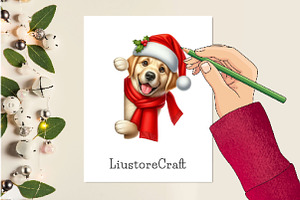 Christmas Peeking Dogs Sublimation