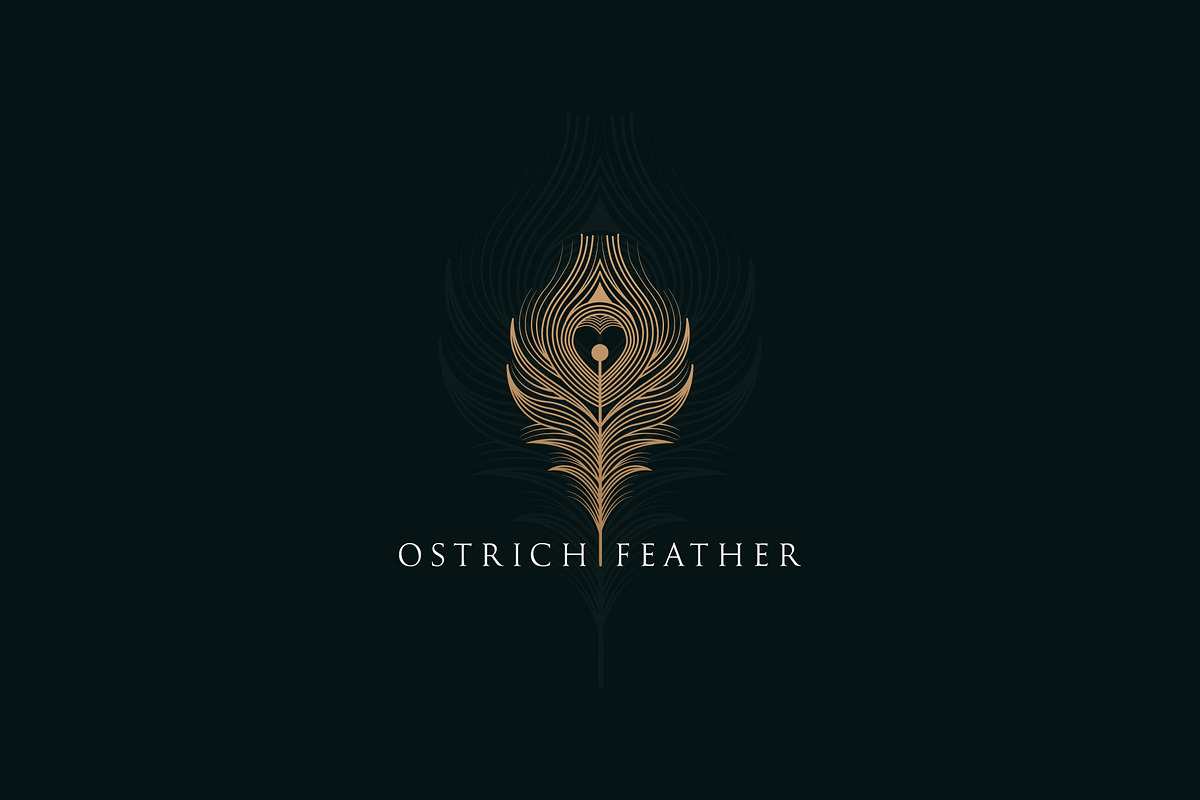 Luxury Ostrich feather logo, a Branding & Logo Template by Logo_Luck
