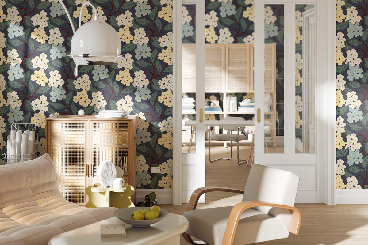 Jasmine Flowers Pattern, a Wallpaper Graphic by Bloomart Studio (Photo 2 of 4)