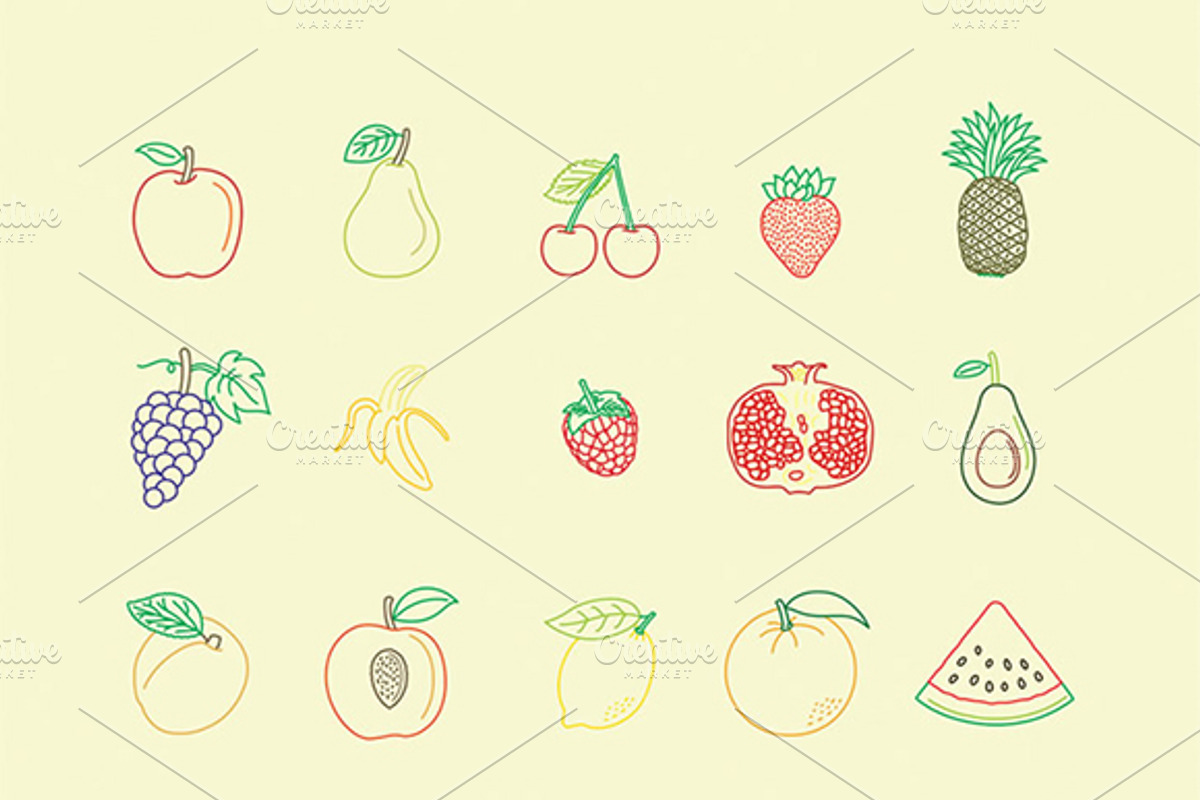 15 fruit vector icons for $4, an Icon by Babic Goran (Photo 2 of 3)