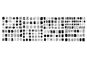 Black doodle sketch textures. Dashes, an Illustration by Stock-Smart-Start