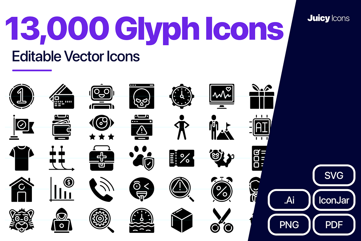 JuicyIcons Glyph Bundle:13,000 Icons, an Outline Icon by Juicy Icons (Photo 1 of 11)