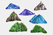 Watercolor Mountain Clipart, an Illustration by TigerlilyDesignCo (Thumbnail 2 of 2)