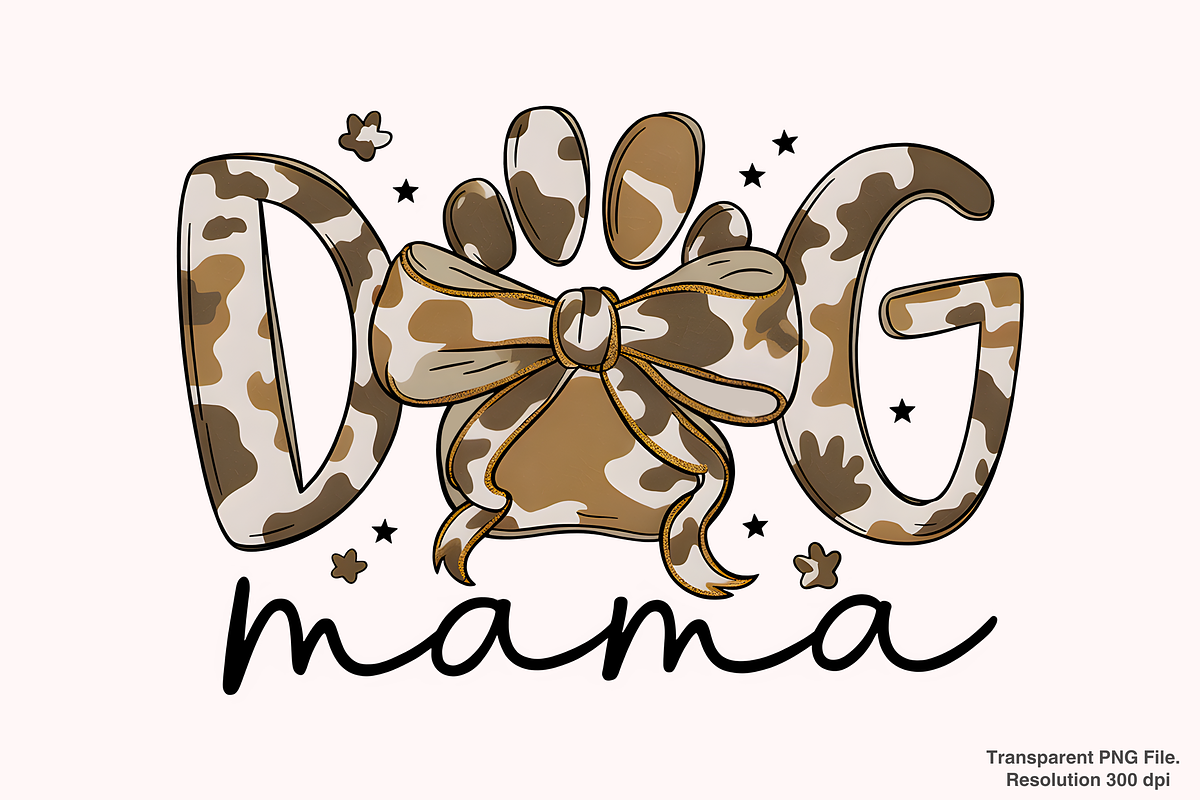 Preppy Camo Coquette Dog Mama PNG, a Graphic by Clipart Bloom (Photo 1 of 3)