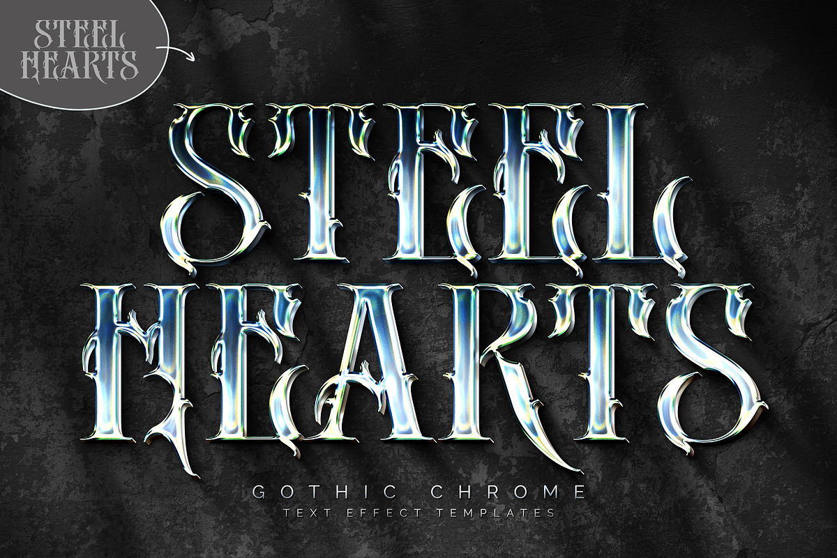 Gothic Chrome Text Effects, a Layer Style Add-On by Andrew Skoch Design (Photo 5 of 8)