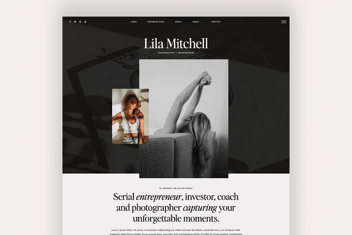 Lila - Feminine WordPress Theme, a WordPress Template by Creative Her (Photo 1 of 6)