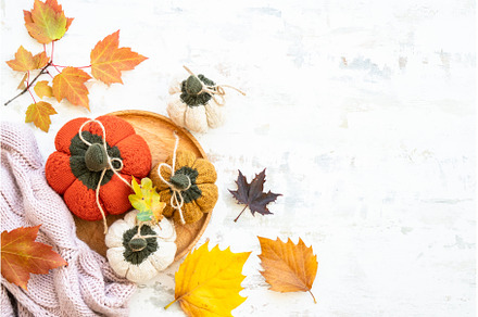 Autumn table setting on white, a Food & Drink Photo by Nadia-nb