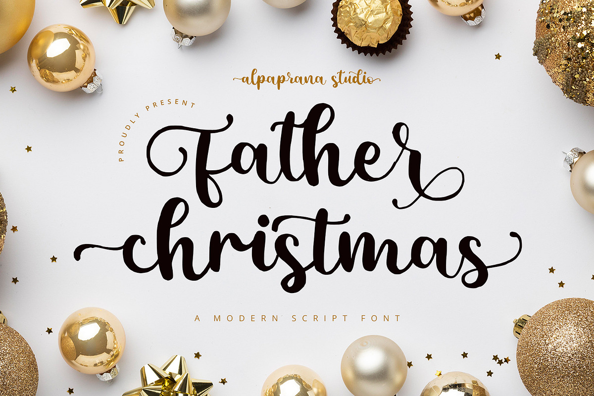Father Christmas-Modern Script Font, a Script Font by Alpaprana (Photo 1 of 12)