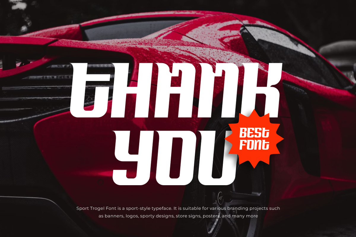 Sport Trogel - Racing Car Font, a Sans Serif Font by QR Design Studio (Photo 7 of 7)