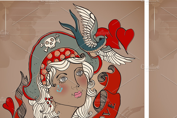 Valentine Card Tattoo Style