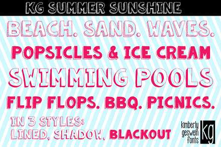 KG Summer Sunshine Font Trio, a Font by Kimberly Geswein Fonts