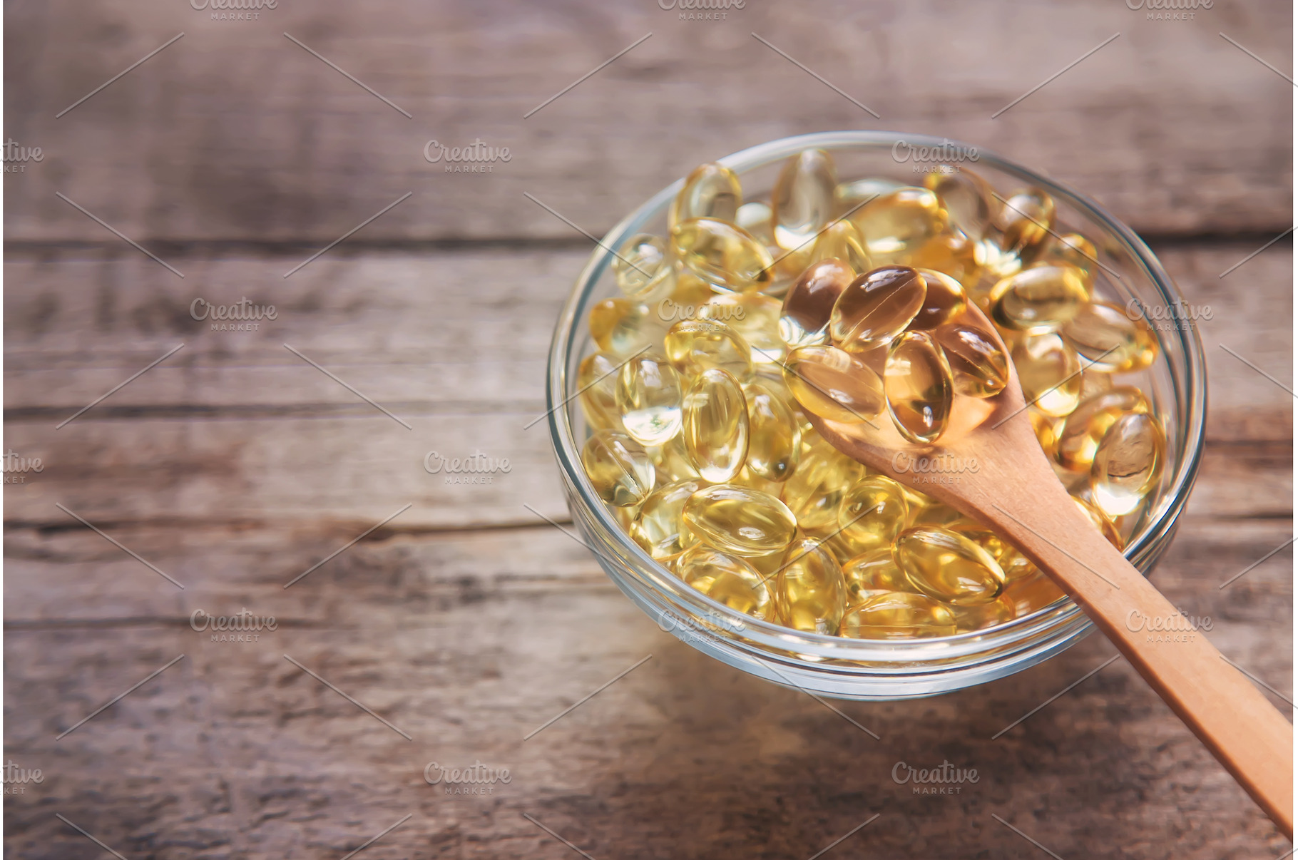 Vitamin E in fat-soluble capsules, a Health & Medical Photo by yanadjana