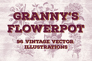 Vintage Flower Illustrations, an Illustration by TheBlackPixelCo (Thumbnail 1 of 6)