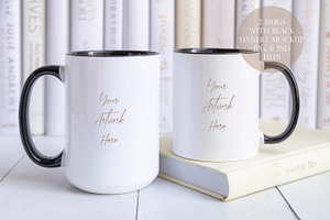 15oz & 11oz Mug With Black Handle