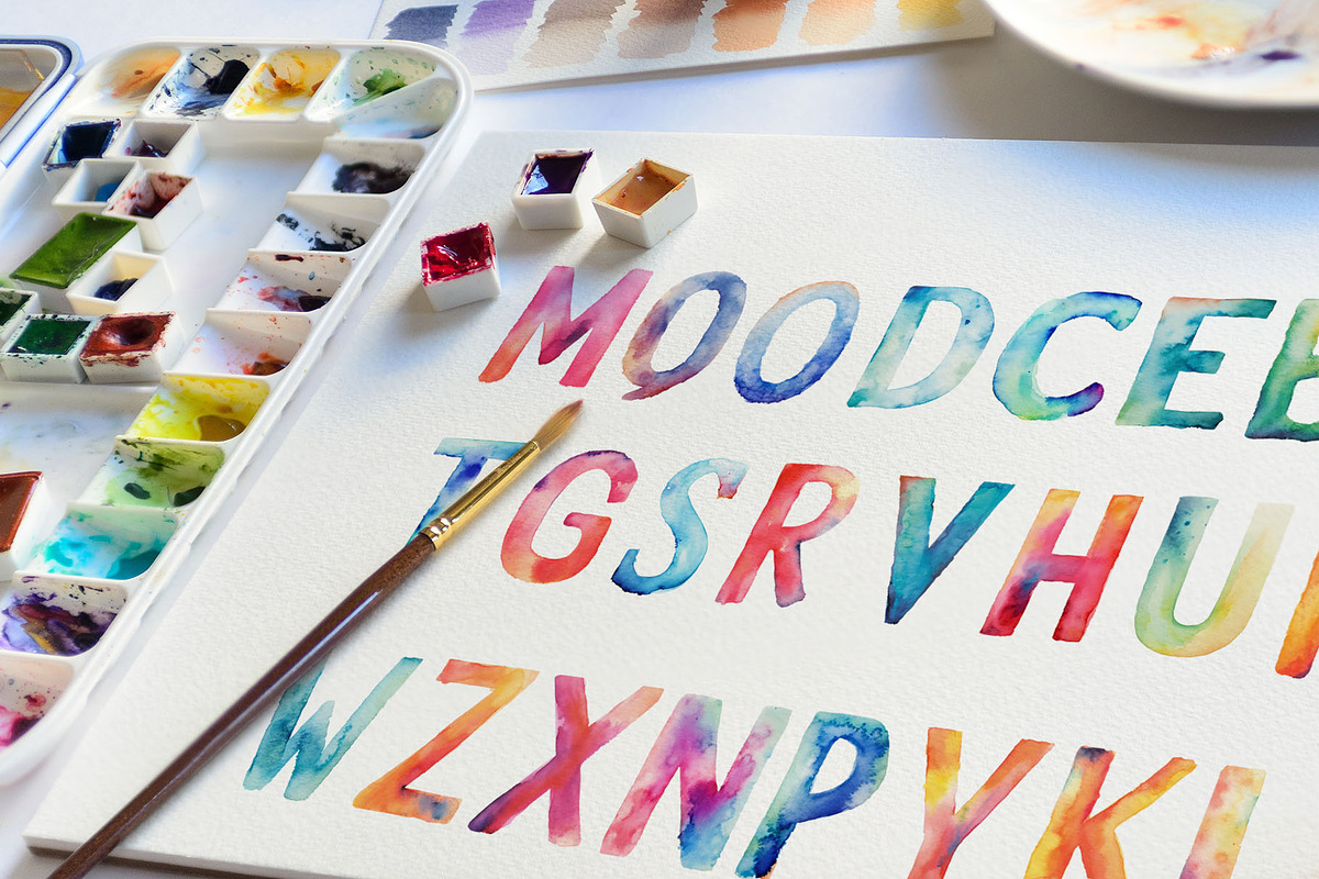 Watercolor Text Vector Set, a Decorative Illustration by Deckar_art (Photo 2 of 2)