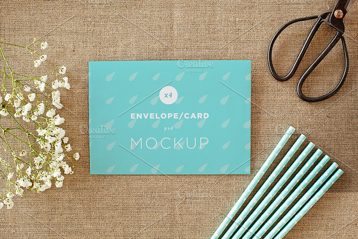 Envelope/card vol.1 -4 photo mockups, a Print Template by show it better (Photo 1 of 4)