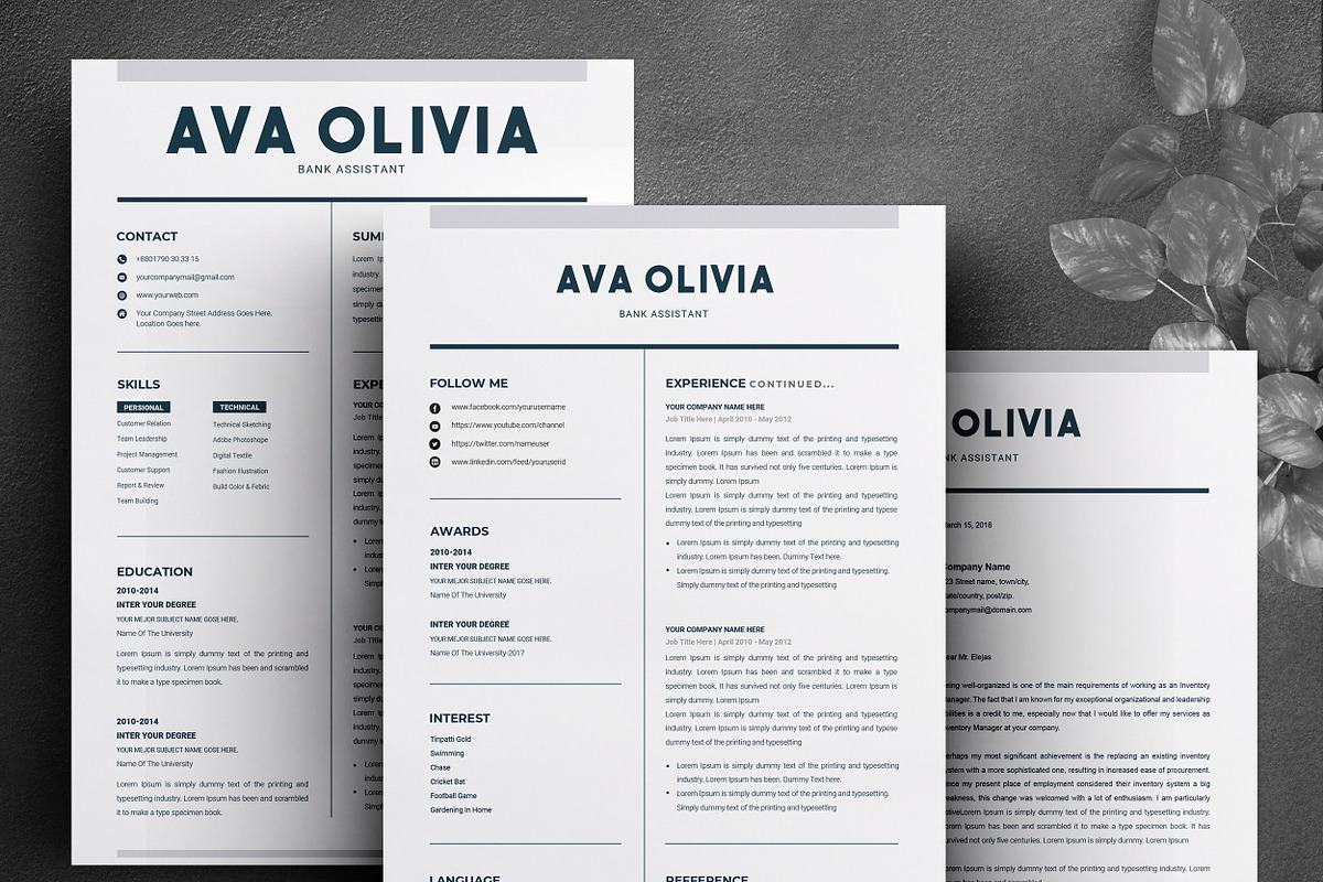 Clean Resume Template MS Word, a Resume Template by ResumeInventor