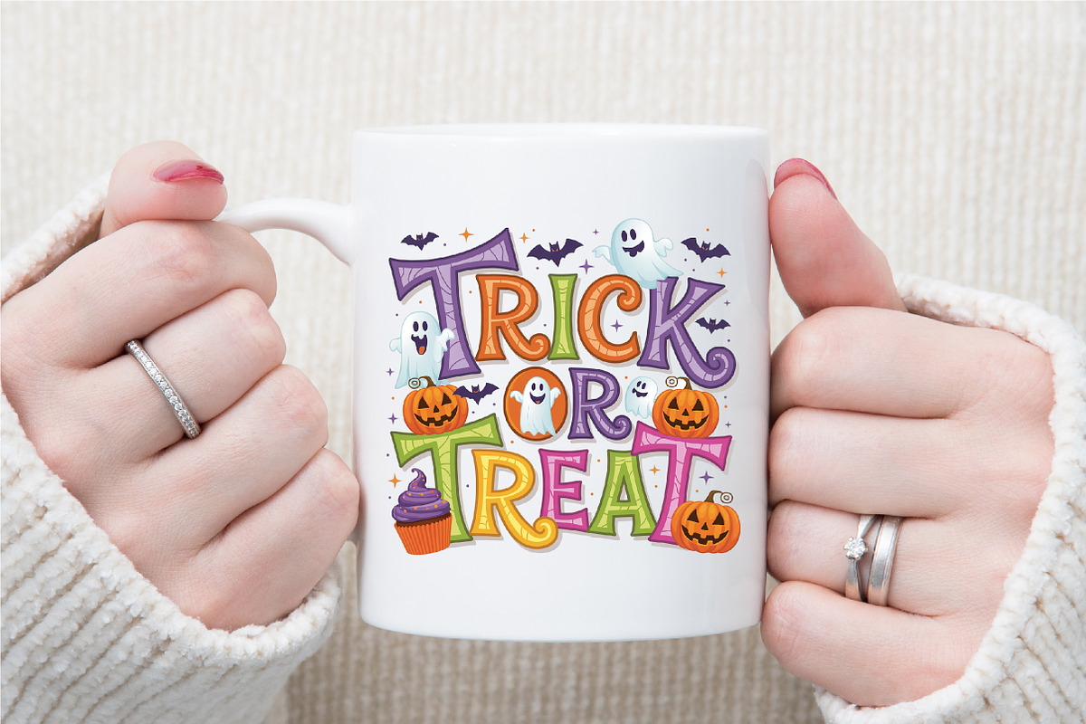 Trick or Treat Halloween Ghost Pumpk, an Illustration by Sublimation Artist (Photo 3 of 9)