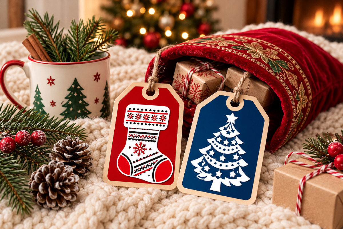 3D Christmas Tag Laser Cut SVG, an Object Graphic by Canvas Craft