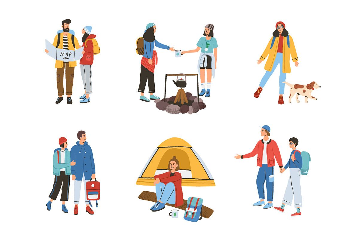 Travelers and backpackers set, an Animal Illustration by Good Studio
