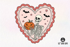 Halloween Skull Heart Frame Png, an Illustration by Dream Creation
