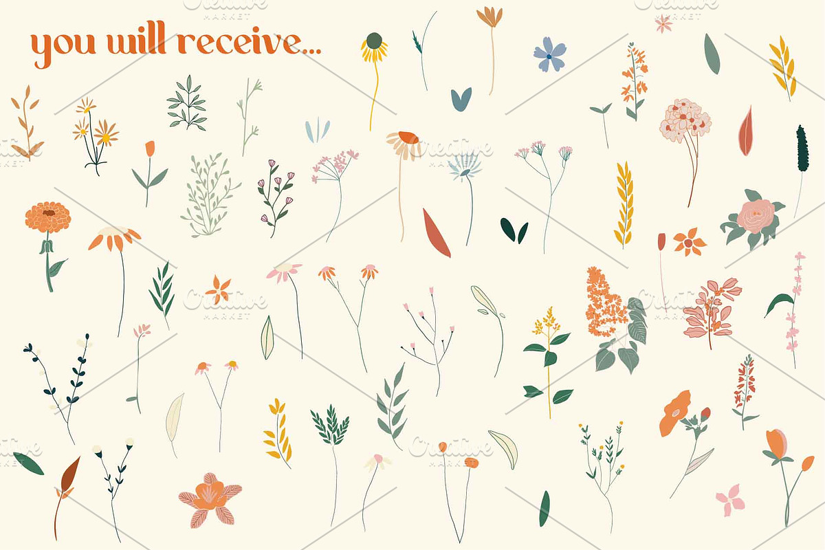 Vintage Botanicals & Wildflowers Set, an Illustration by Inez Jestine (Photo 3 of 9)
