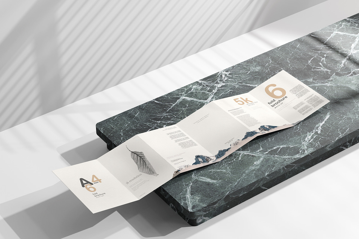 A4 Size Six Fold Brochure Mockup, a Print Template by pmvch (Photo 10 of 20)