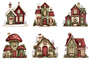 Whimsical Christmas House Clipart, an Illustration by designcity5 (Thumbnail 2 of 5)