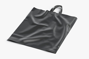 Black Handle Plastic Bag 3D Model