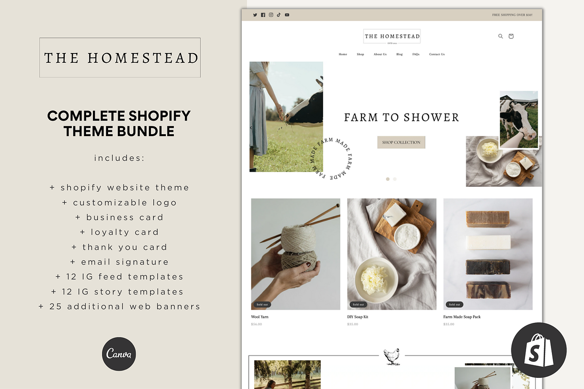 Shopify Theme Bundle | The Homestead, a Templates & Theme by Easy Website Themes (Photo 1 of 10)