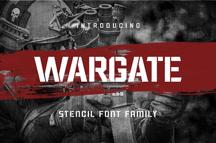 Wargate - Stencil Family, a Font by Arterfak Project