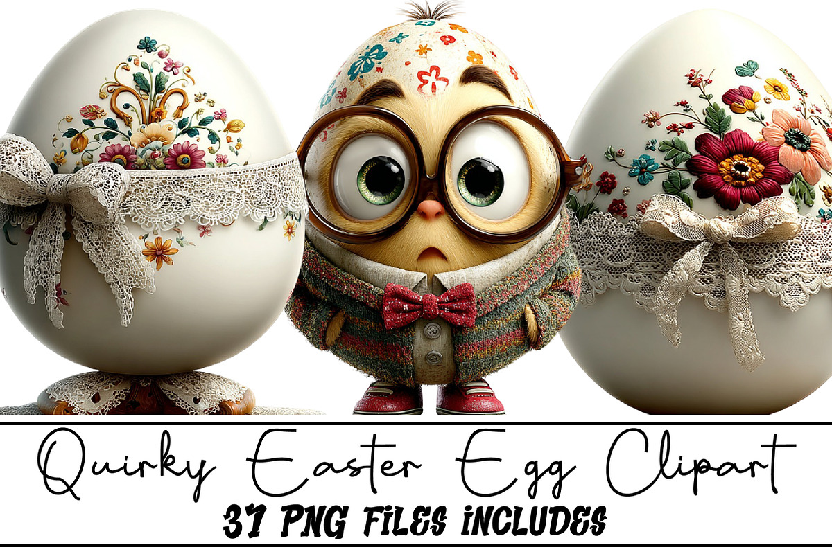 Quirky Easter Egg Clipart, an Illustration by DreamArtGraphic (Photo 1 of 5)