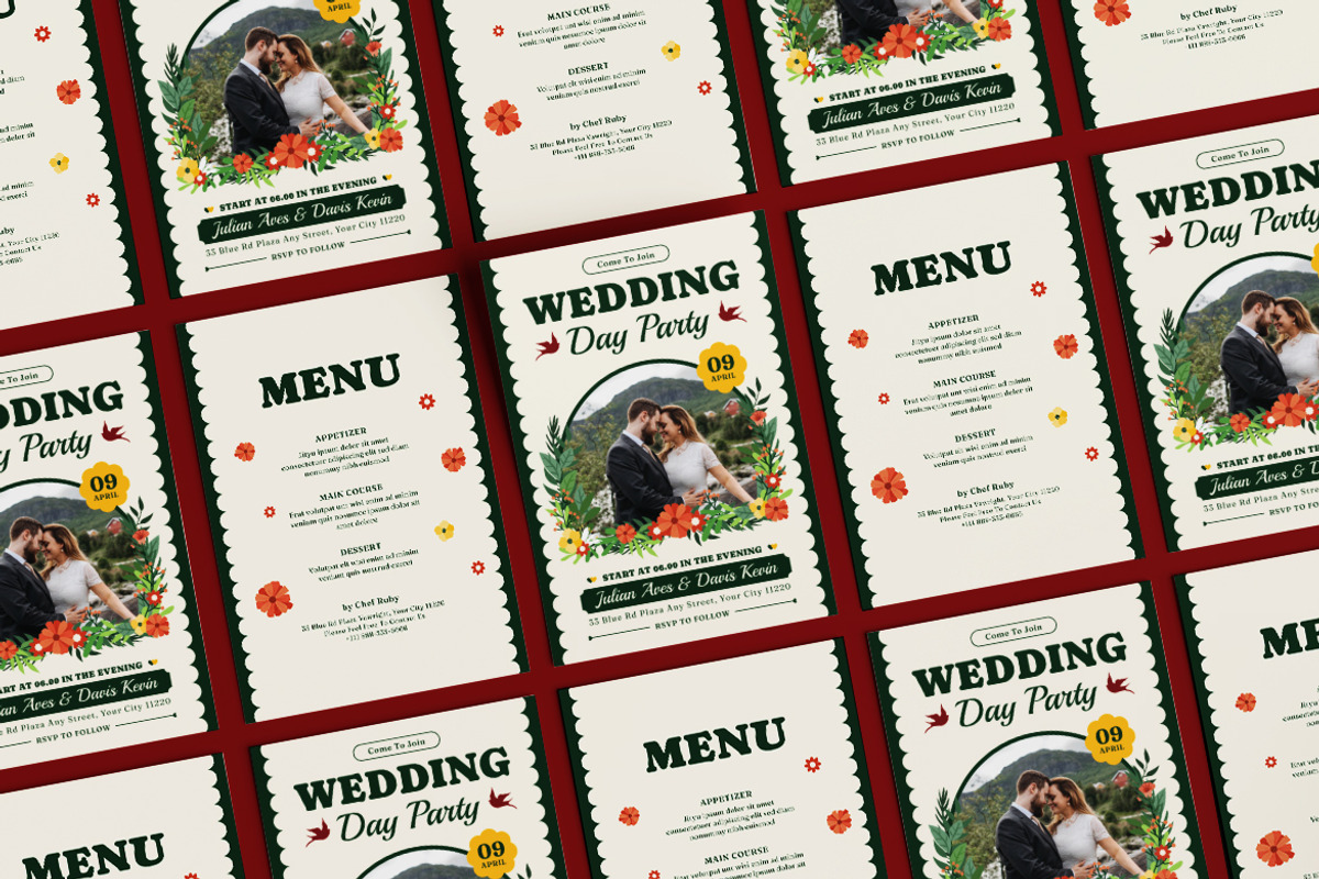 Flowrist Couple Wedding Invitation, an Invitation Template by iDoodle Studio (Photo 4 of 4)