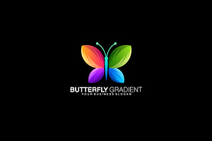 Butterfly Gradient Vector Logo Desig